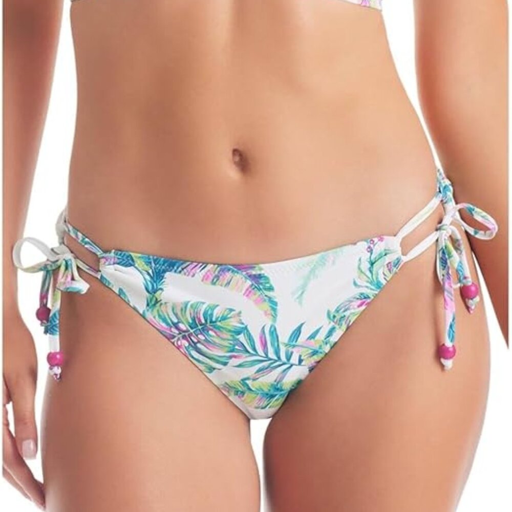 Jessica Simpson Jungle Cruise Side-Tie Bikini Bottom White L
